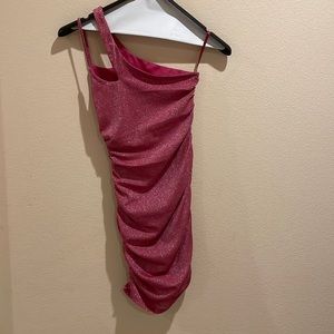 ONLY WORN ONCE!! Revolve super down ruche side, one shoulder dress!